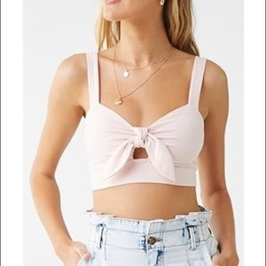 Forever 21 Tie-front Cutout Crop Top